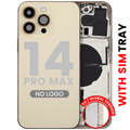 Back Cover/Frame with Small Parts for iPhone 14 Pro Max (EU / Global Version) (Aftermarket Plus) (Gold)
