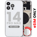 Backcover mit Kleinteilen für iPhone 14 Pro Max US Silber Aftermarket Plus