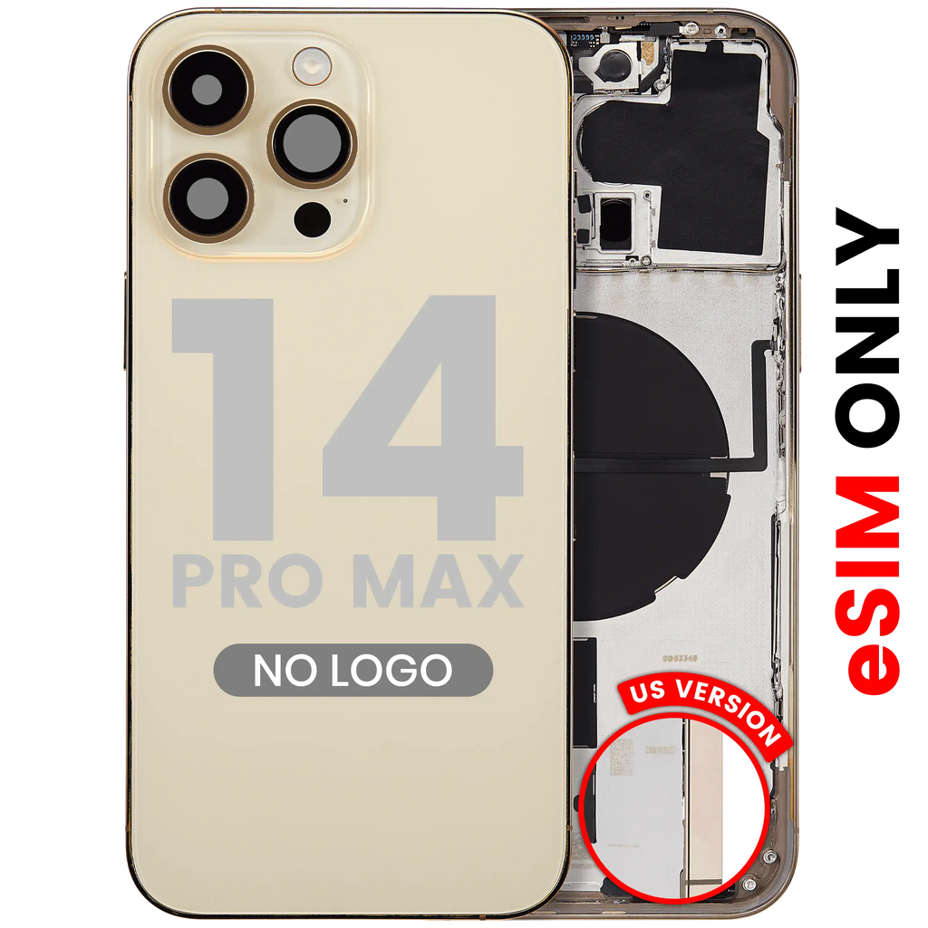 Back Cover/Frame with Small Parts for iPhone 14 Pro Max (US Version) (Aftermarket Plus) (Gold)