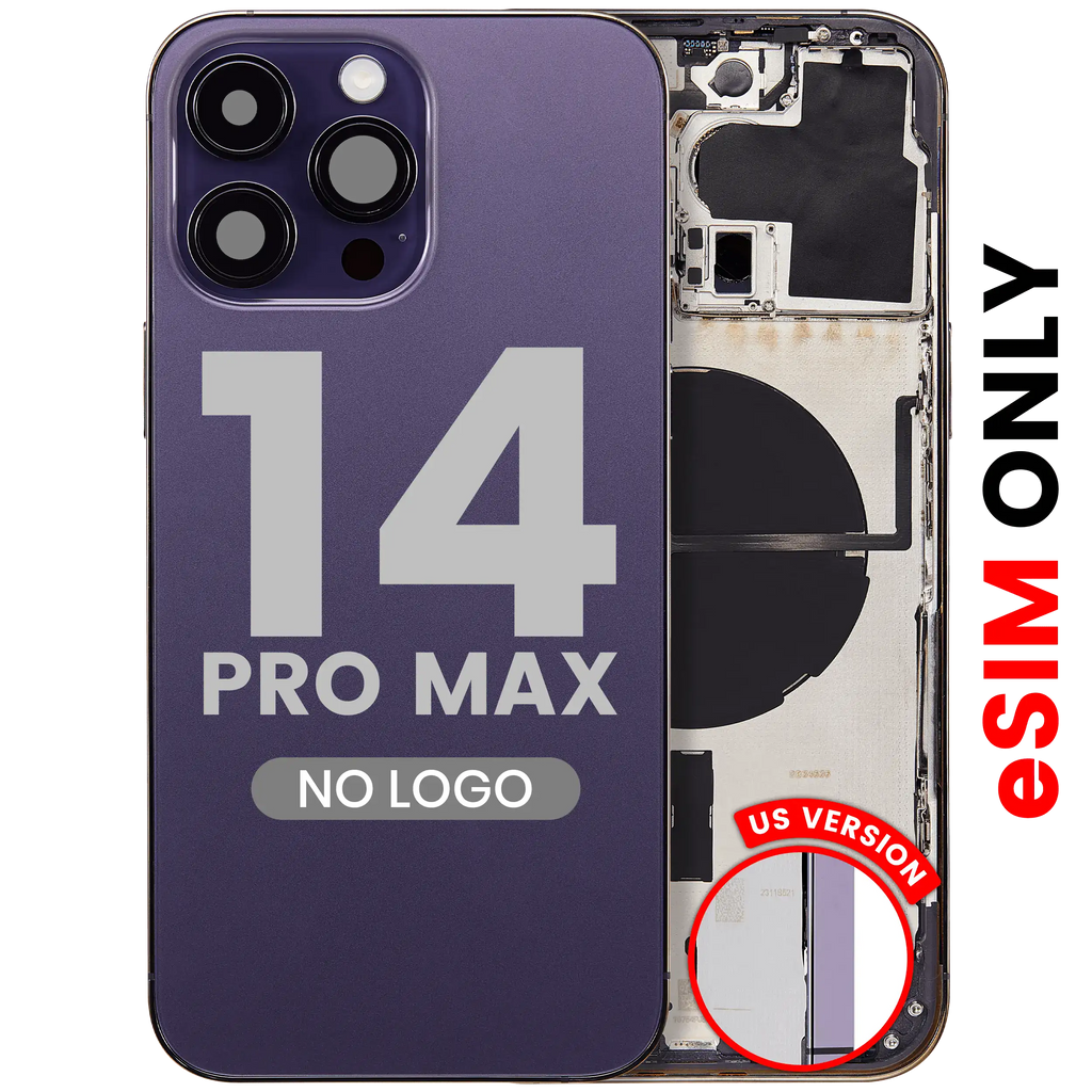Back Cover/Frame with Small Components for iPhone 14 Pro Max (US Version) (Aftermarket Plus) (Deep Purple)