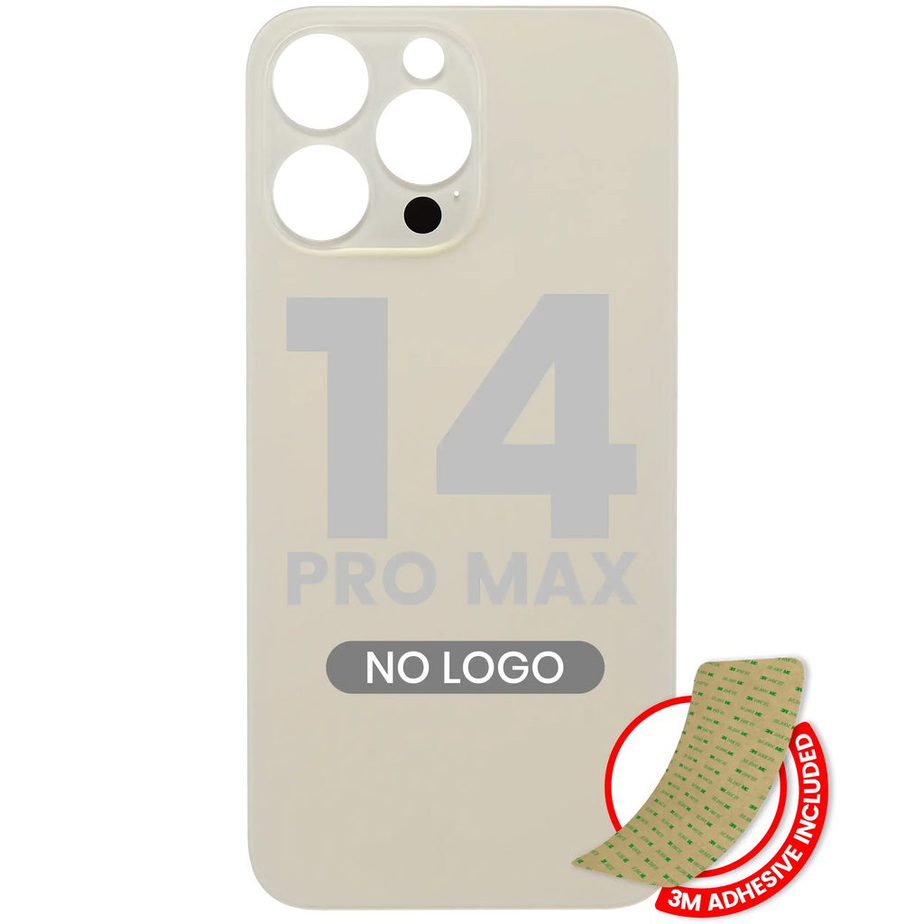 Backcover mit 3M-Kleber für iPhone 14 Pro Max, Gold, Ohne Logo, Großes Kameraloc