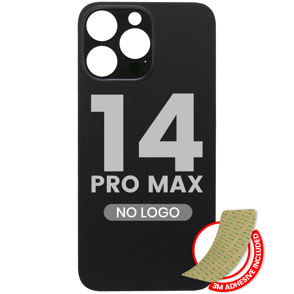 Backcover 3M Kleber f. iPhone 14 Pro Max, ohne Logo, große Kamera, Schwarz