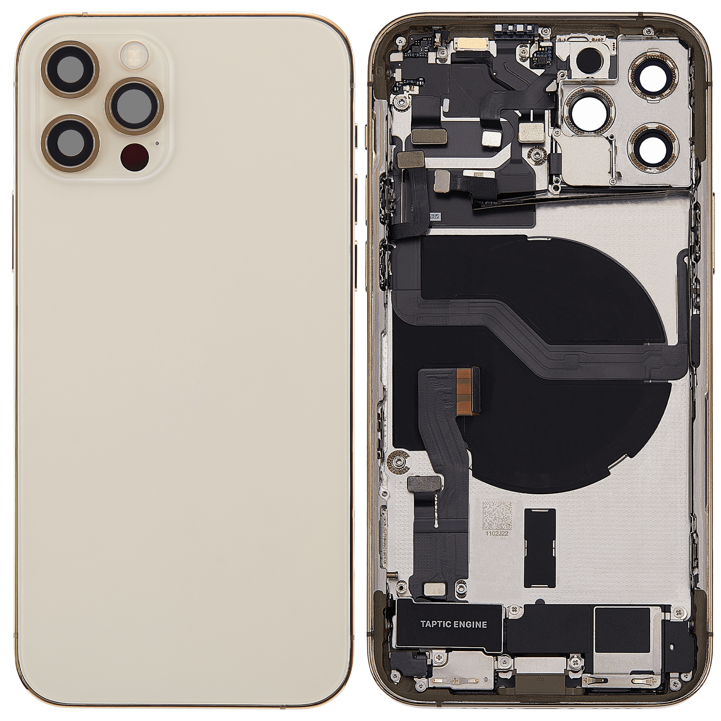 Original Apple-Ausbau A gebraucht – iPhone 12 Pro Backcover/Rahmen Gold