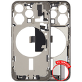 Midframe/Frame with Charging Port Flex and Small Parts for iPhone 15 Pro (US Version) Used OEM Removal, Quality A (Natural Titanium)