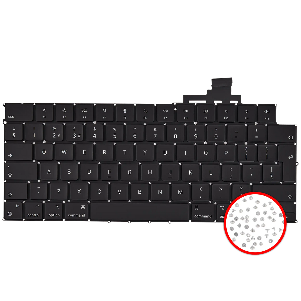 Backlit Keyboard with Screws for MacBook Air 13" (A3113 / Mid 2024) (UK English)