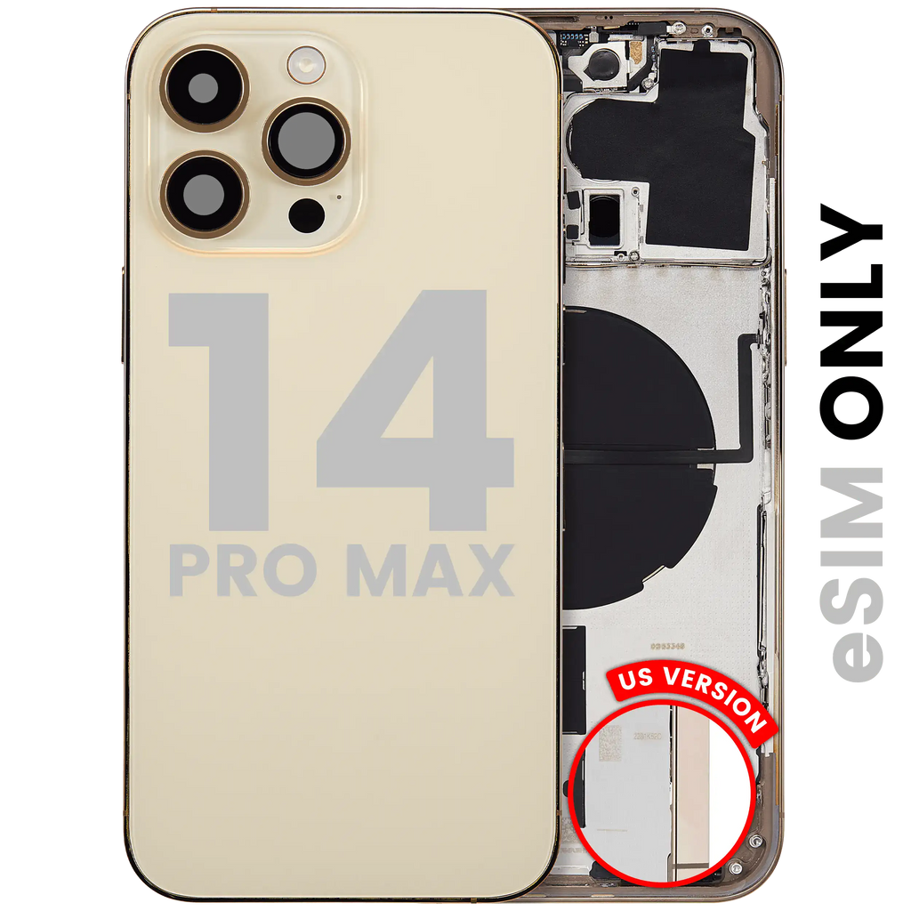 Back Cover/Frame with Small Parts for iPhone 14 Pro Max (US Version) (Used OEM Pull, Quality B) (Gold)