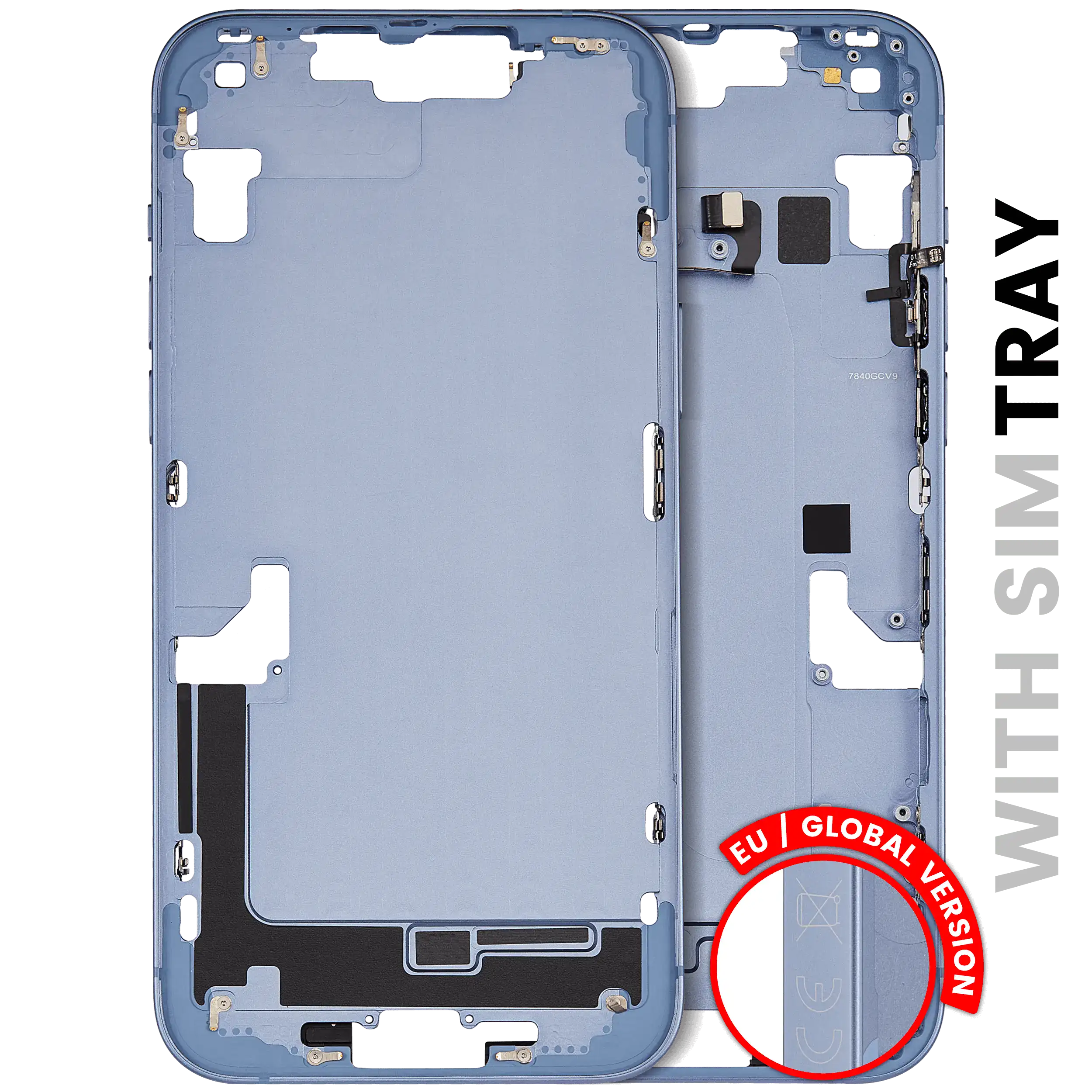 Midframe/Rahmen mit Kleinteilen für iPhone 14 Plus OEM Pull C Blau
