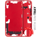 Midframe/Frame with Small Parts for iPhone 14 Plus (EU/Global Version) (Used OEM, Quality C) (Red)
