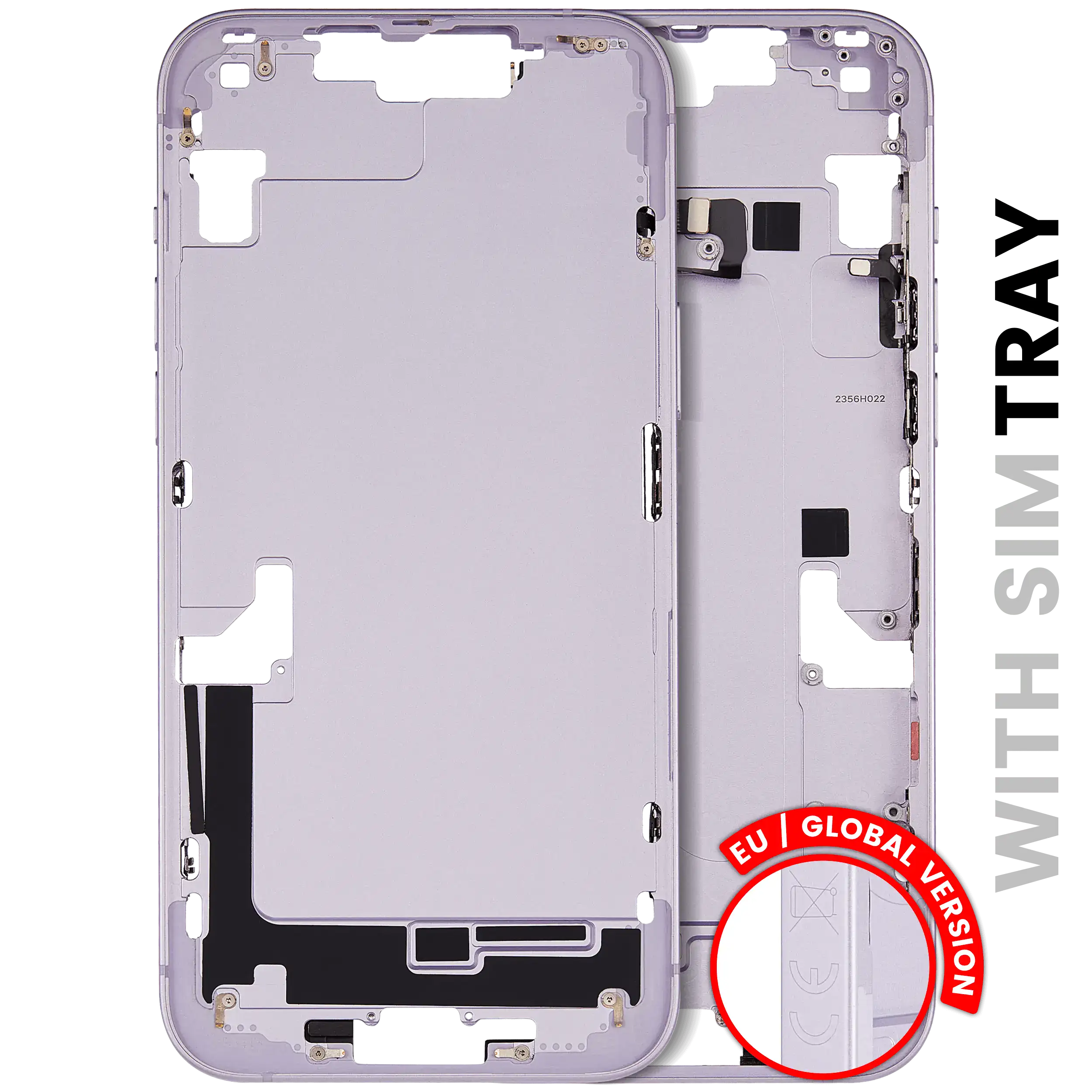 Midframe/Rahmen mit Kleinteilen für iPhone 14 Plus, Purple, OEM-Ausbau (C)