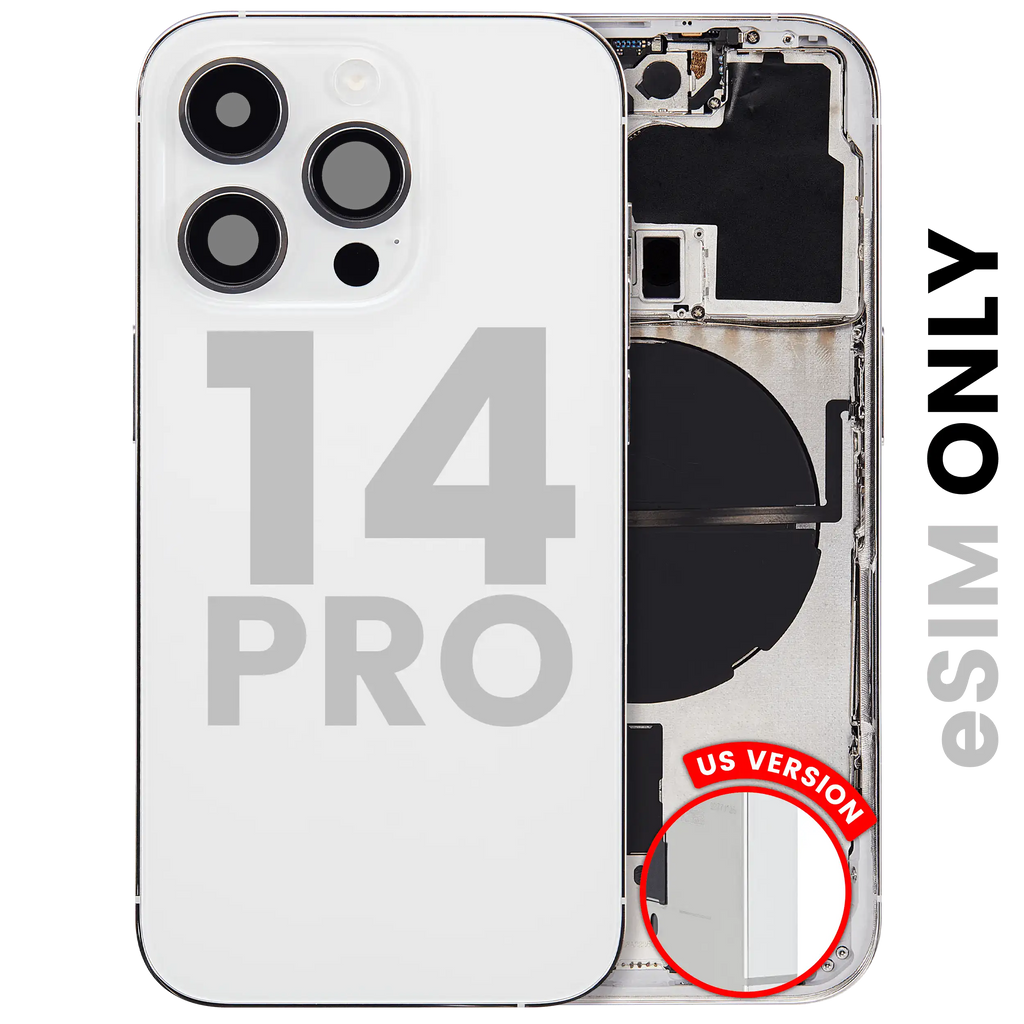 Rear Housing with Small Parts for iPhone 14 Pro (US Version) (Used OEM Pull, Grade B) (Silver)