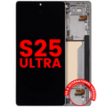 OLED-Display m. Rahmen f. Samsung S25 Ultra Aftermarket Plus Titan Weiß Silber