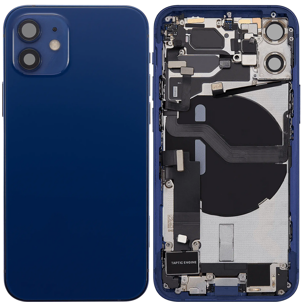 Back Cover/Frame with Charging Port Flex and Small Parts for iPhone 12 Mini (EU/Global Version) (Used OEM Pull, Grade B) (Blue)