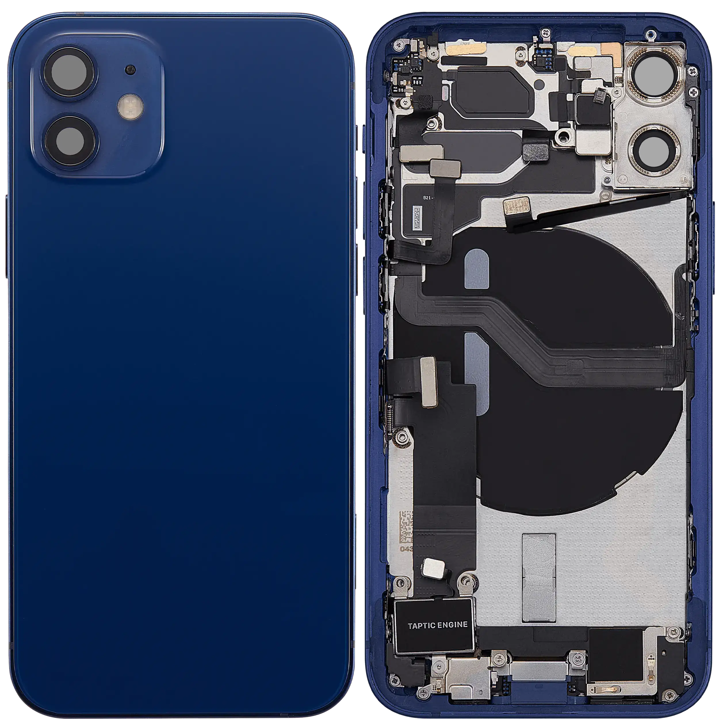 Back Cover/Frame with Charging Port Flex and Small Parts for iPhone 12 Mini (EU/Global Version) (Used OEM Pull, Grade B) (Blue)