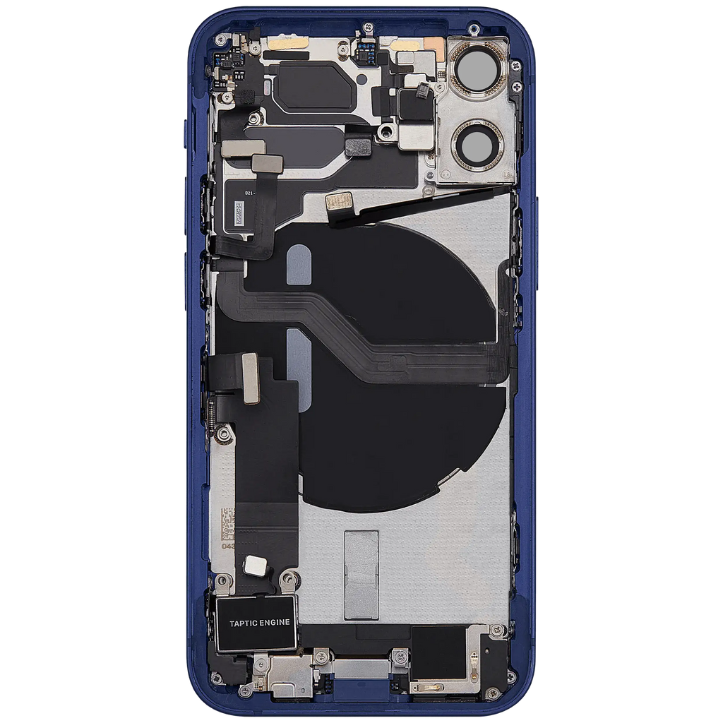 Back Cover/Frame with Charging Port Flex and Small Parts for iPhone 12 Mini (EU/Global Version) (Used OEM Pull, Grade B) (Blue)