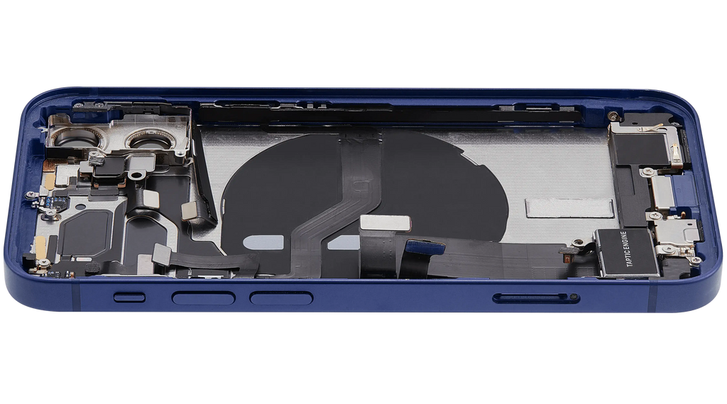 Back Cover/Frame with Charging Port Flex and Small Parts for iPhone 12 Mini (EU/Global Version) (Used OEM Pull, Grade B) (Blue)
