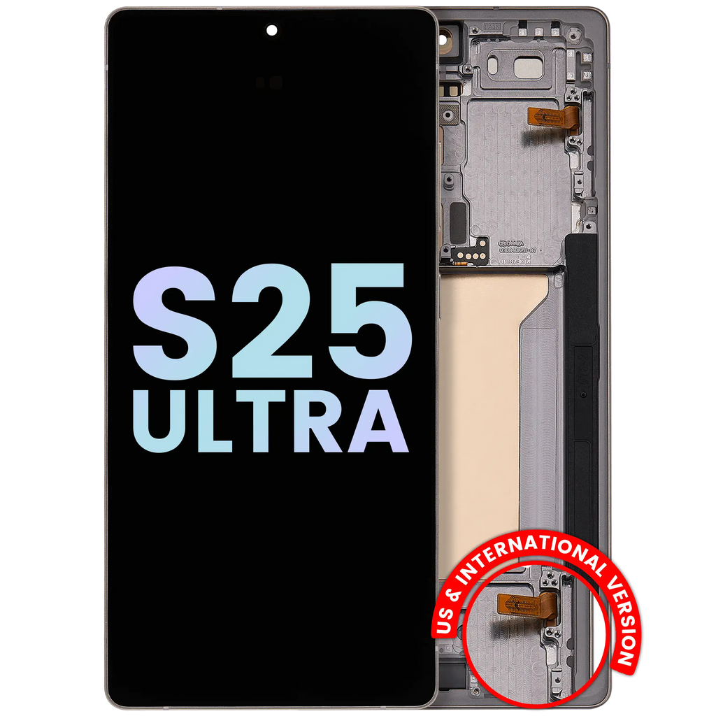 OLED-Display mit Rahmen für Samsung Galaxy S25 Ultra Service Pack versch. Farben