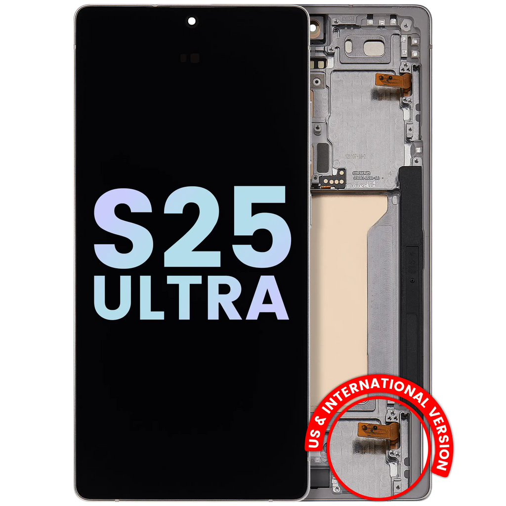 OLED Display with Frame for Samsung Galaxy S25 Ultra 5G (Service Pack) (Titanium White Silver)