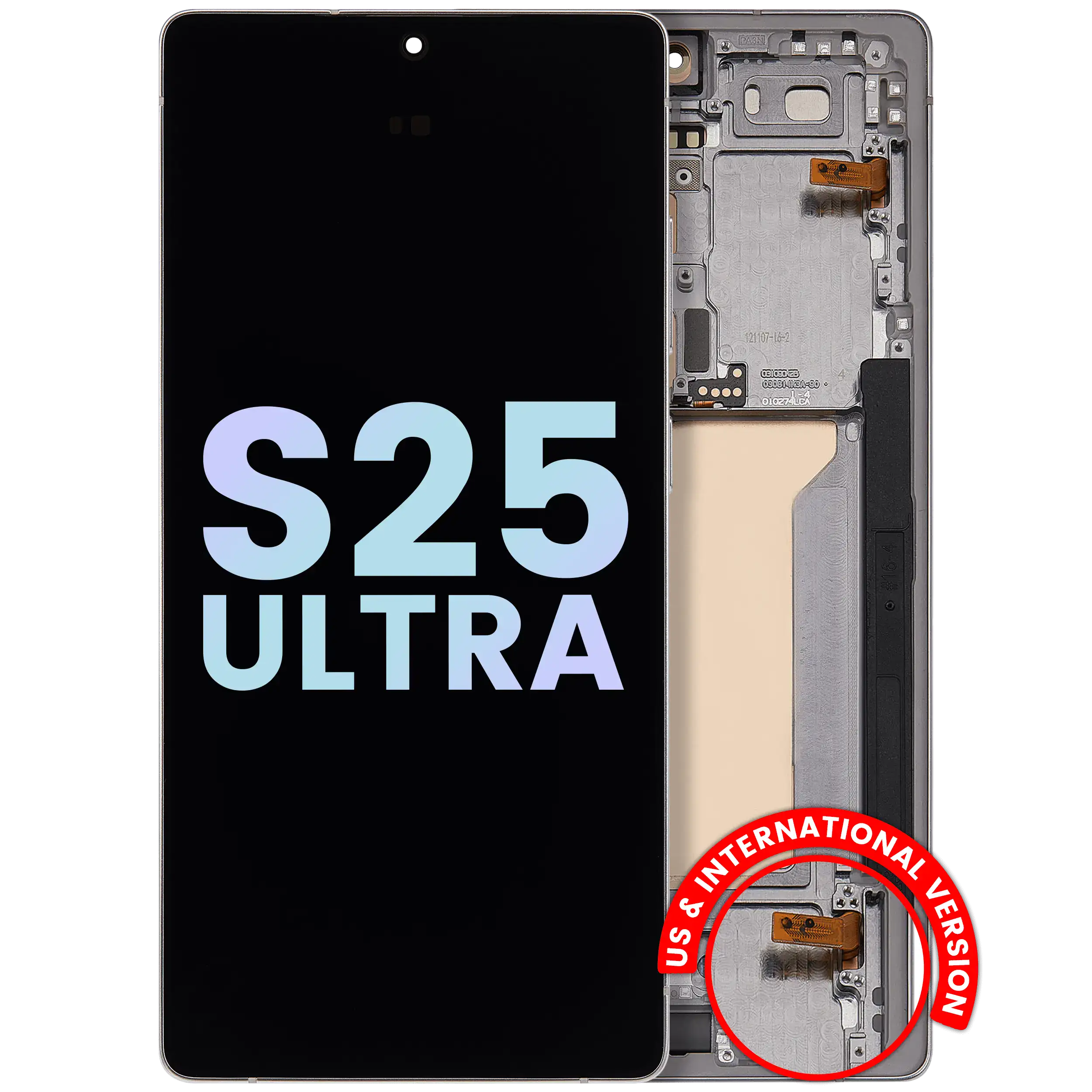 OLED Display with Frame for Samsung Galaxy S25 Ultra 5G (Service Pack) (Titanium White Silver)
