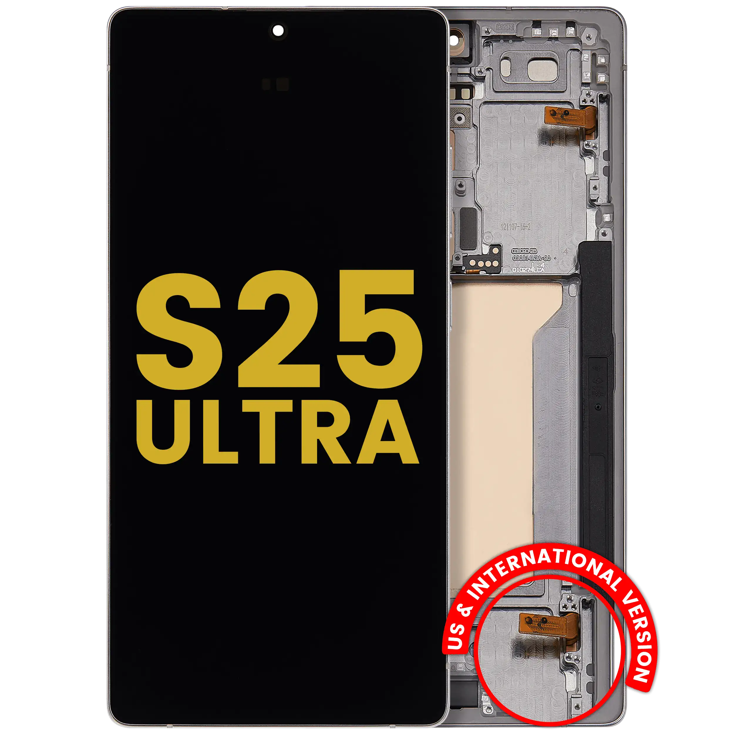 OLED Display with Frame for Samsung Galaxy S25 Ultra 5G (Refurbished) (US & International) (Titanium White Silver)