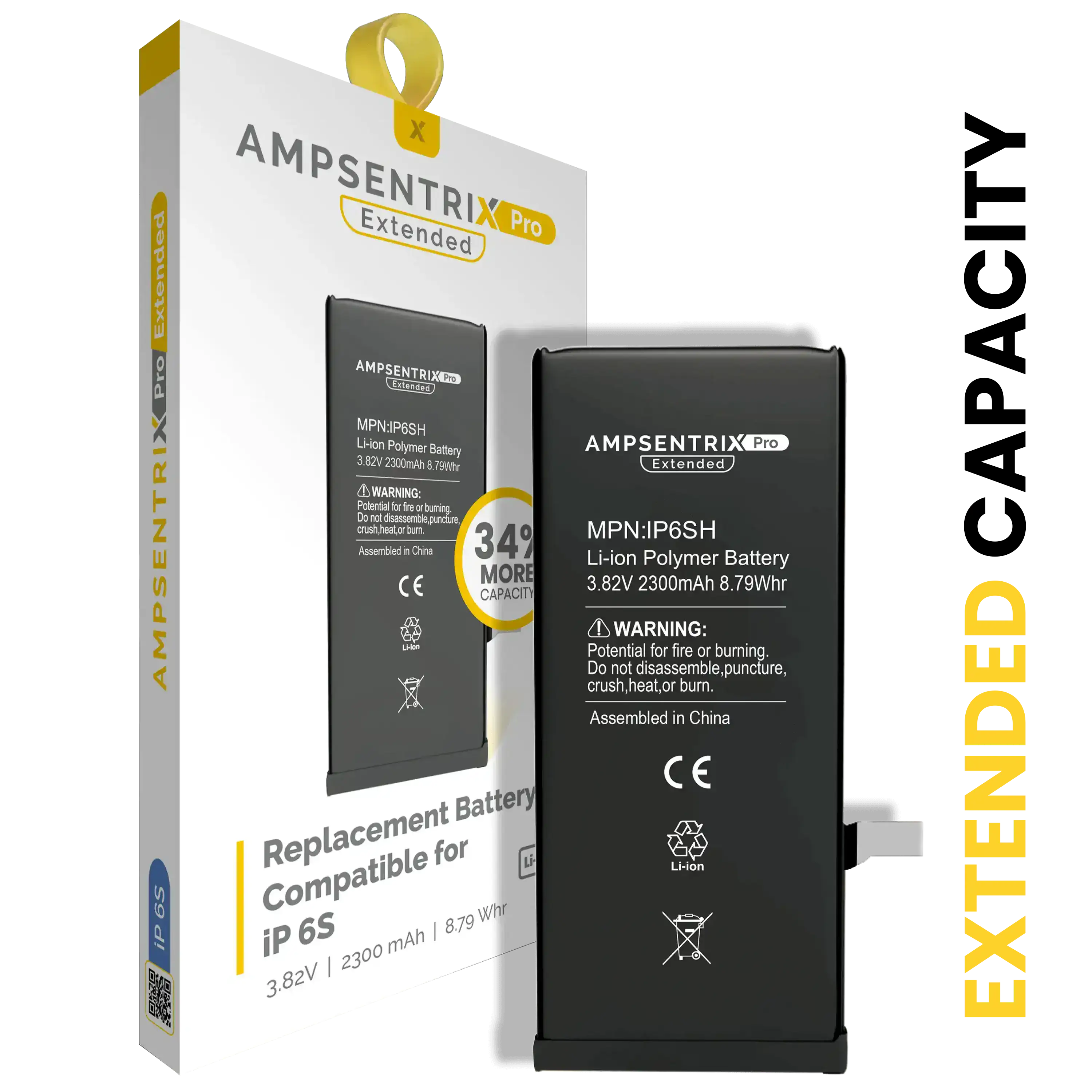 Replacement Battery for iPhone 6S (AmpSentrix Pro Extended)
