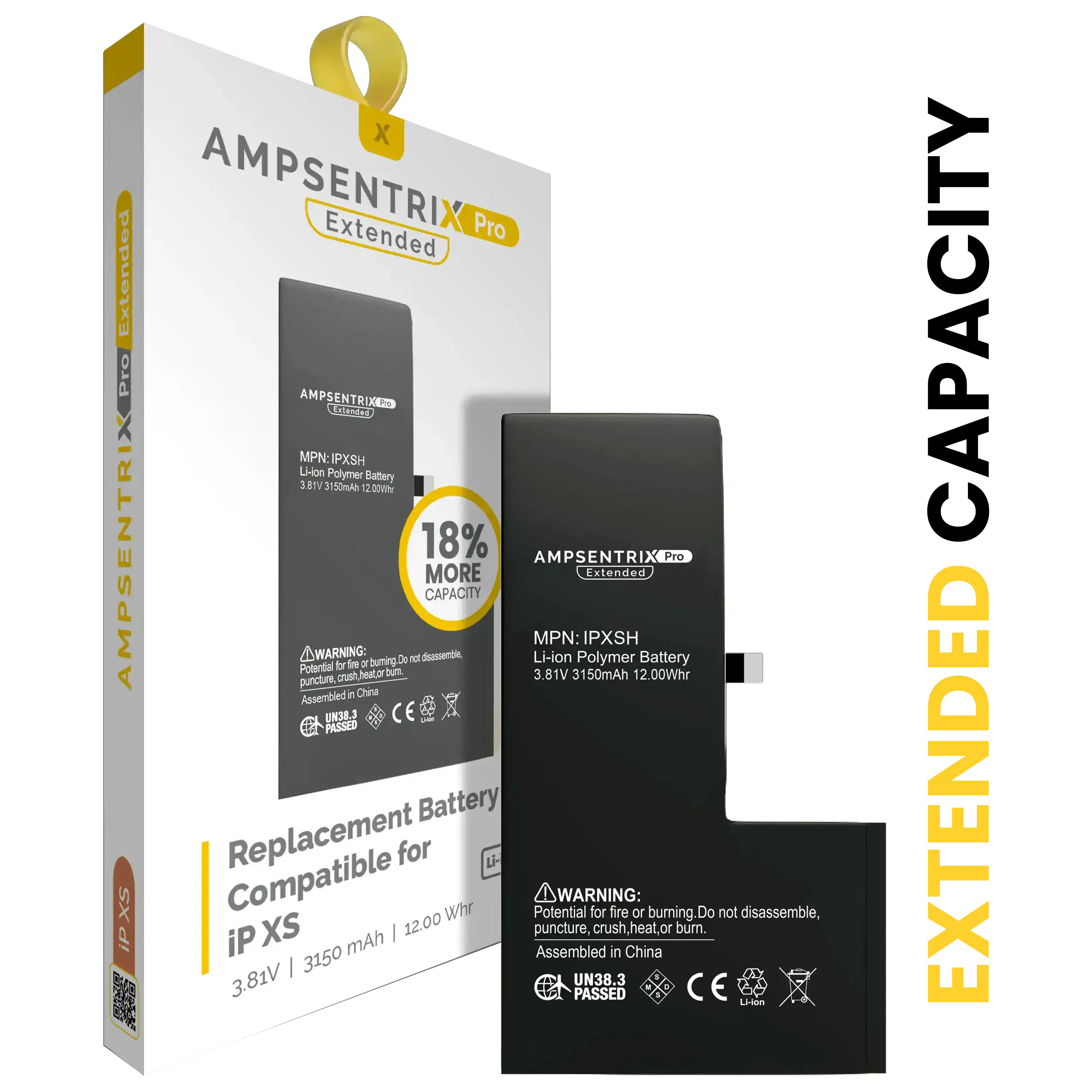Ersatzbatterie für iPhone XS (AmpSentrix Pro Extended)
