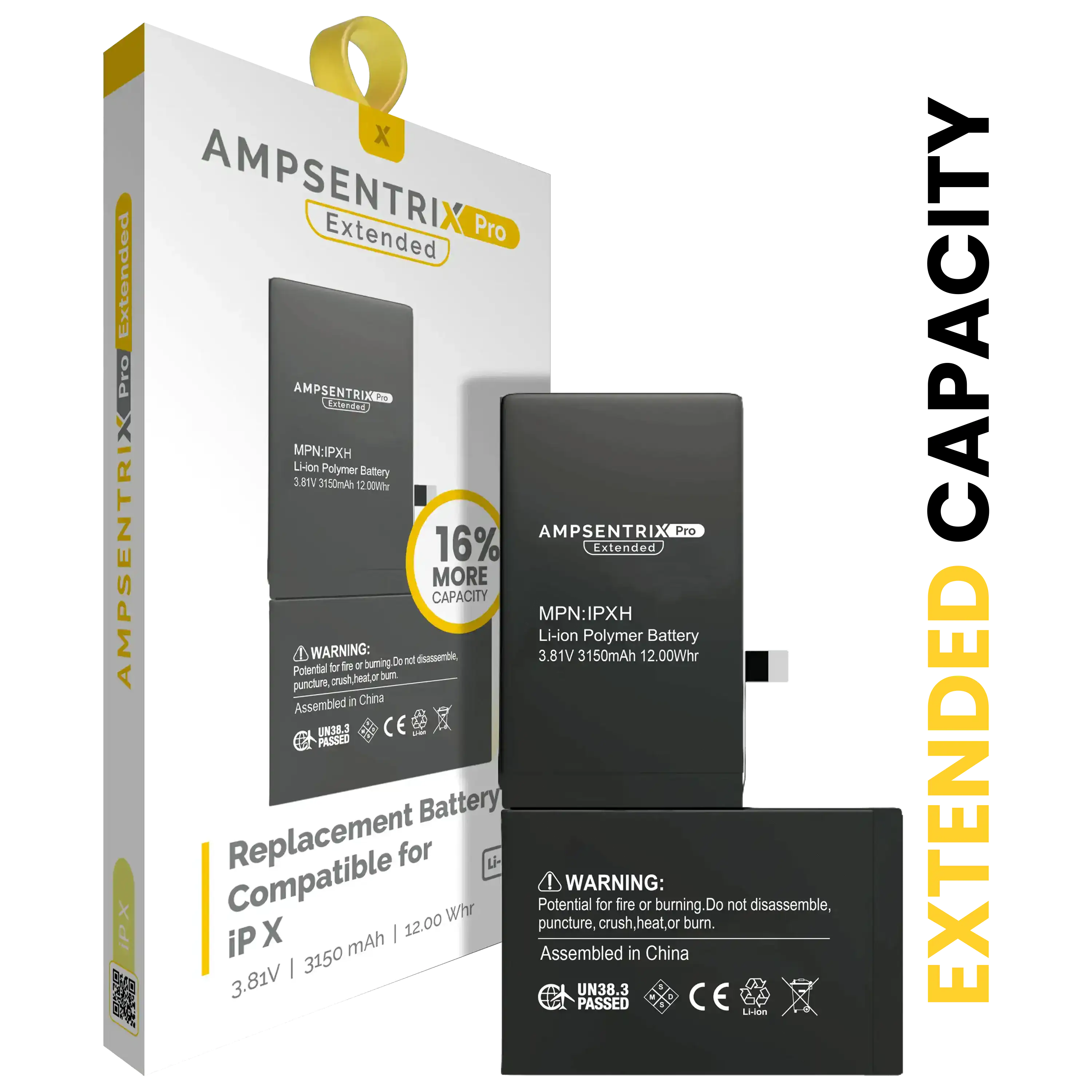 Ersatzakku für iPhone X (AmpSentrix Pro Extended)