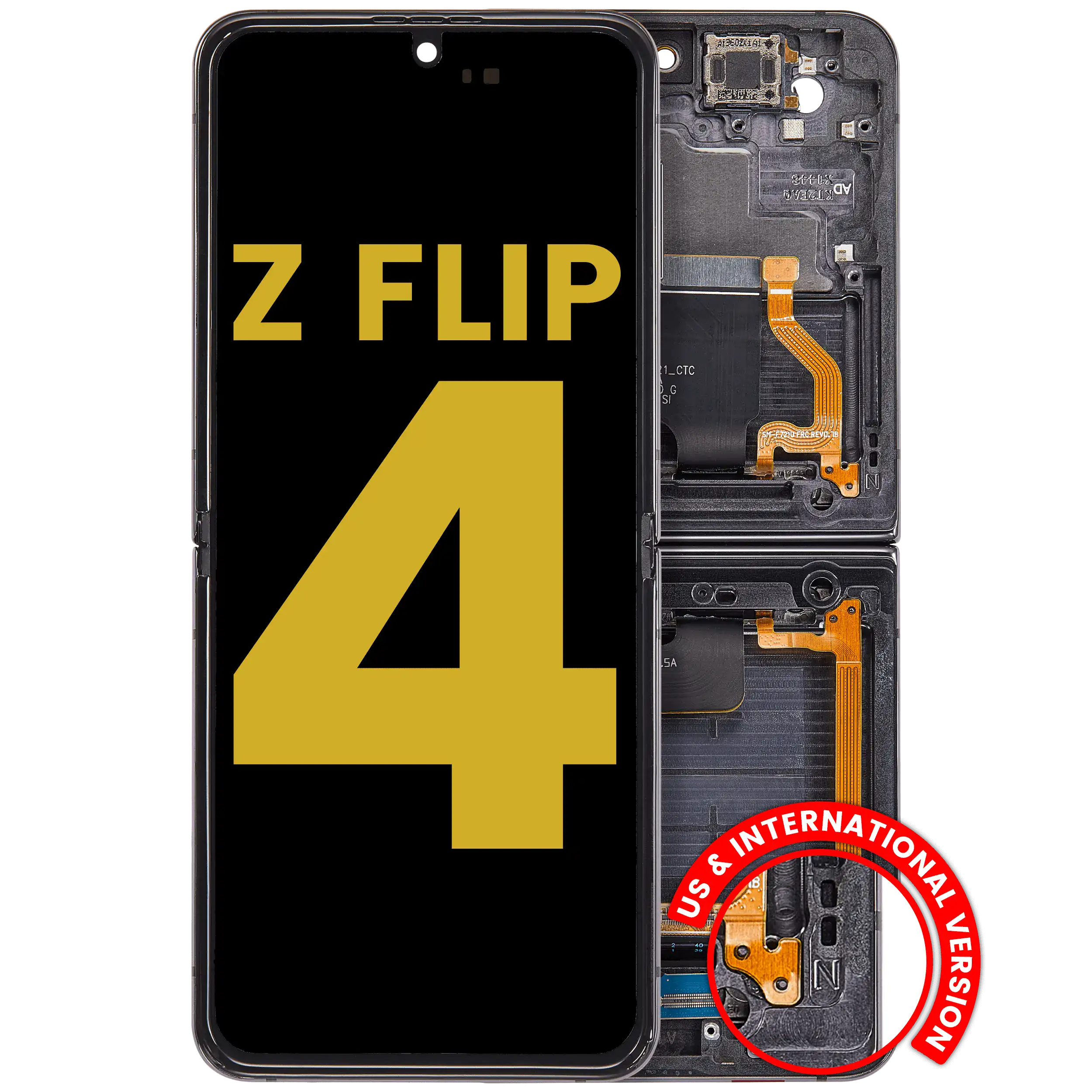 Inner OLED Display with Frame for Samsung Galaxy Z Flip 4 5G (US & International Version) (refurbished) (Graphite)