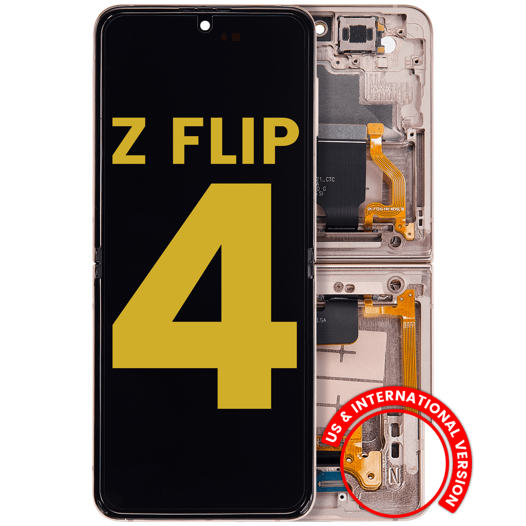 Internal OLED Screen with Frame for Samsung Galaxy Z Flip 4 5G (US & International Version) (Refurbished) (Pink Gold)