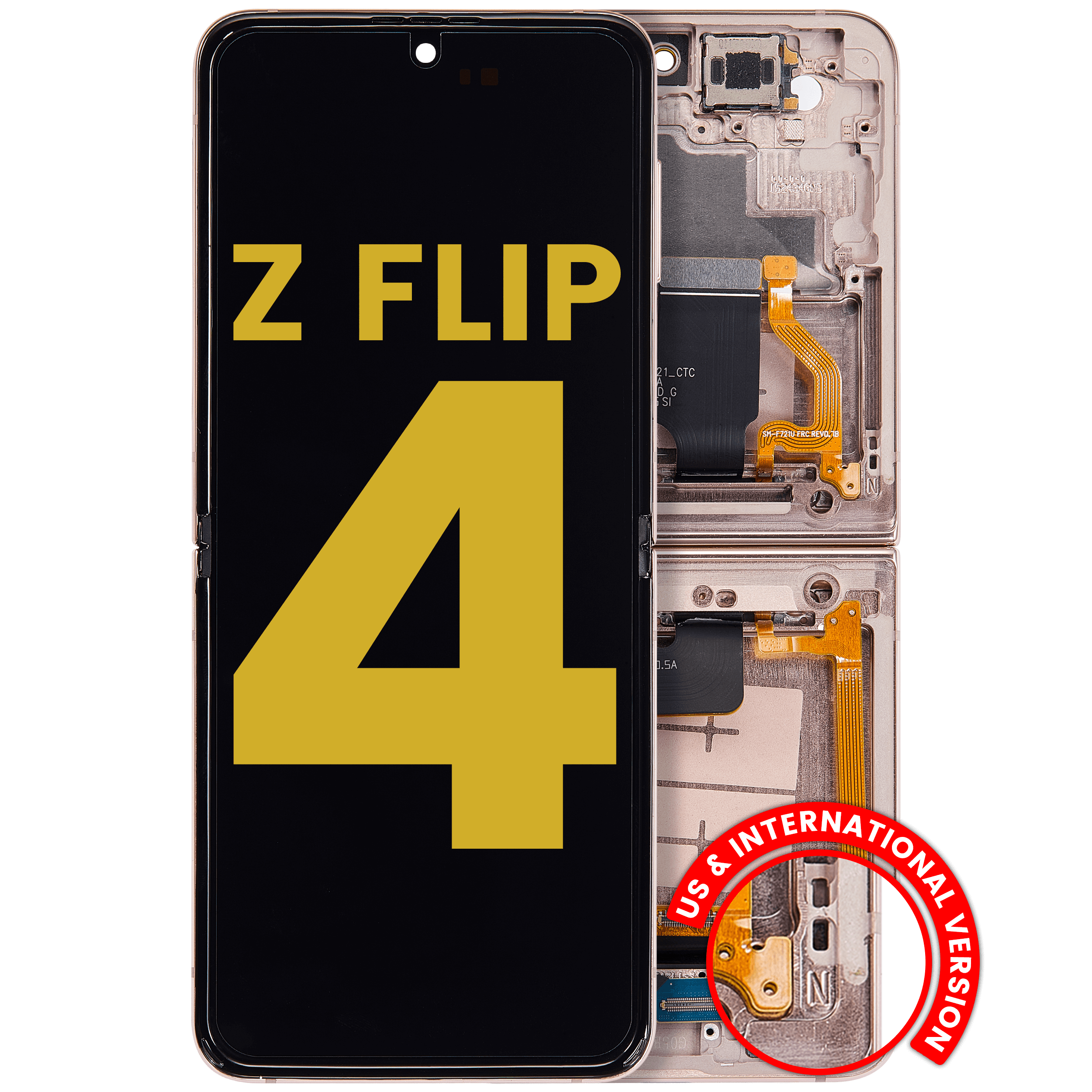 Internal OLED Screen with Frame for Samsung Galaxy Z Flip 4 5G (US & International Version) (Refurbished) (Pink Gold)