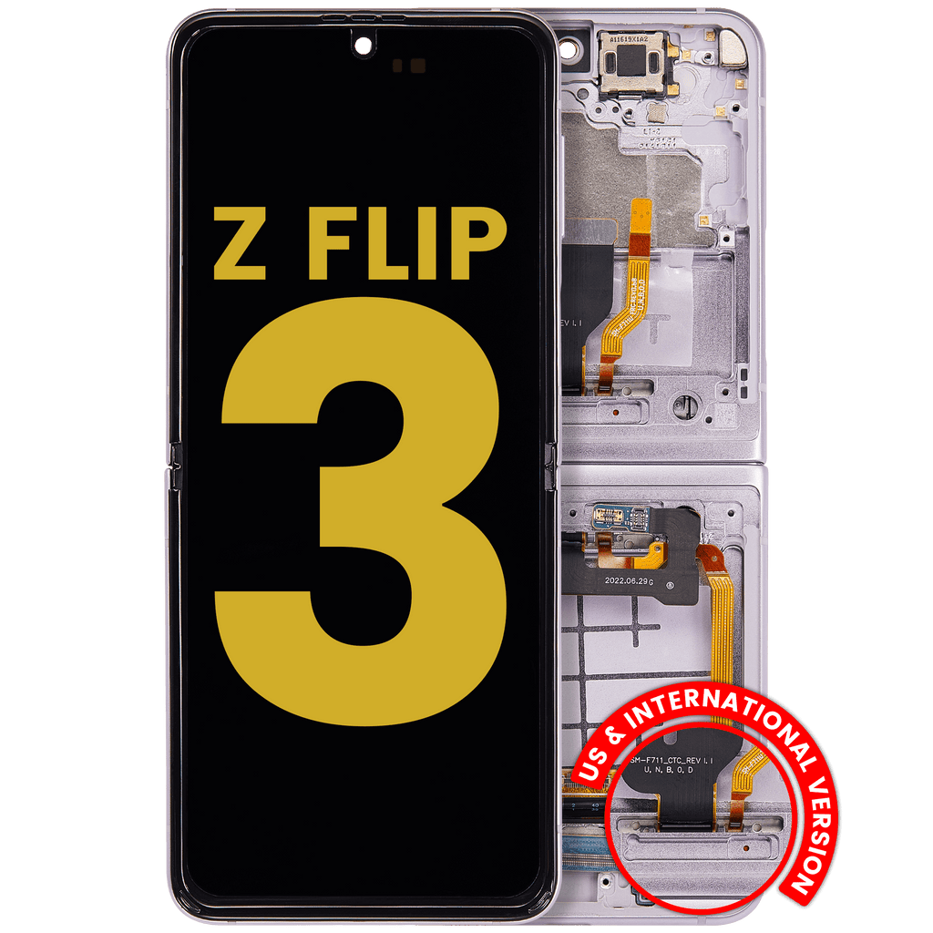 Internal OLED Module with Frame for Samsung Galaxy Z Flip 3 5G (US & International) (Refurbished) (Lavender)