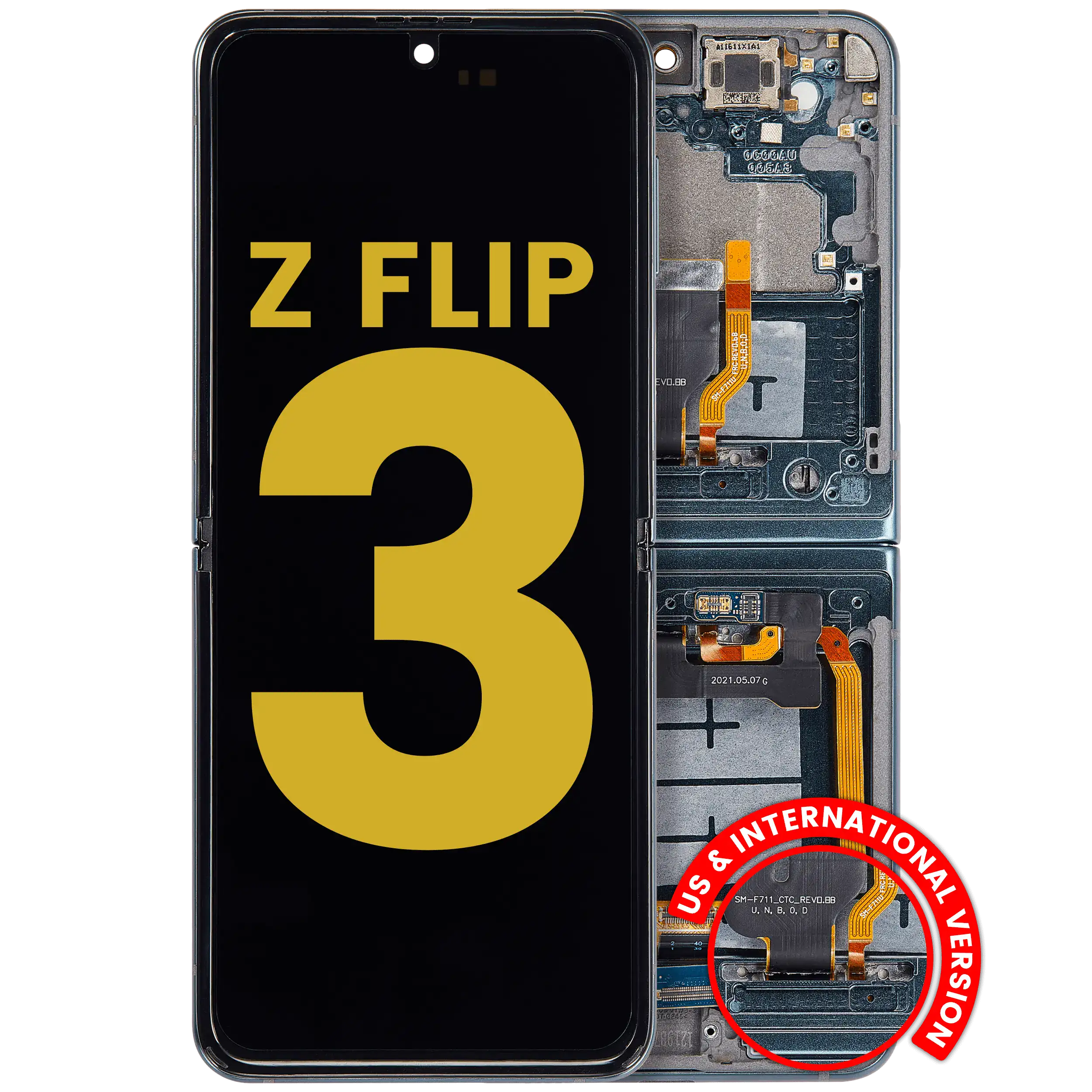 Samsung Galaxy Z Flip 3 5G Innen-OLED mit Rahmen Phantom Green generalüberholt