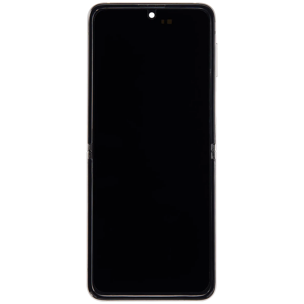 Inner OLED-Display mit Rahmen Compatible für Samsung Galaxy Z Flip 3 5G (F711) (US & International) (Aftermarket Plus) (Cream)
