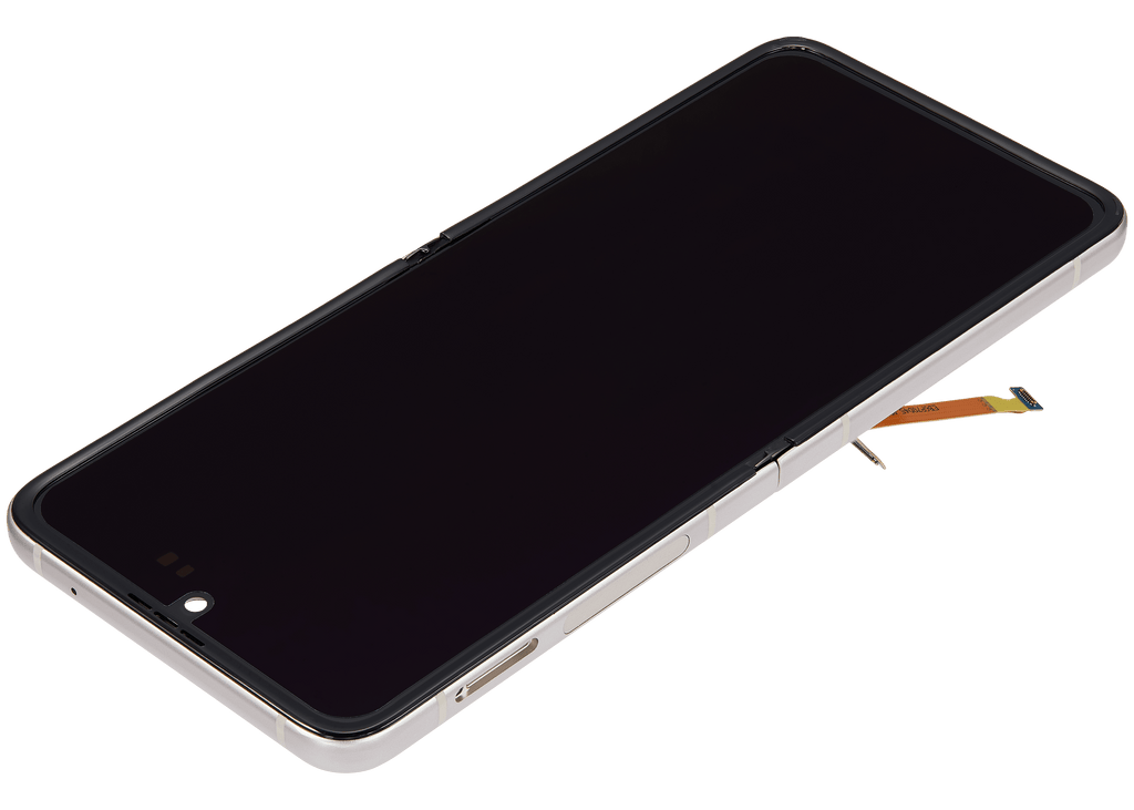 Inner OLED-Display mit Rahmen Compatible für Samsung Galaxy Z Flip 3 5G (F711) (US & International) (Aftermarket Plus) (Cream)