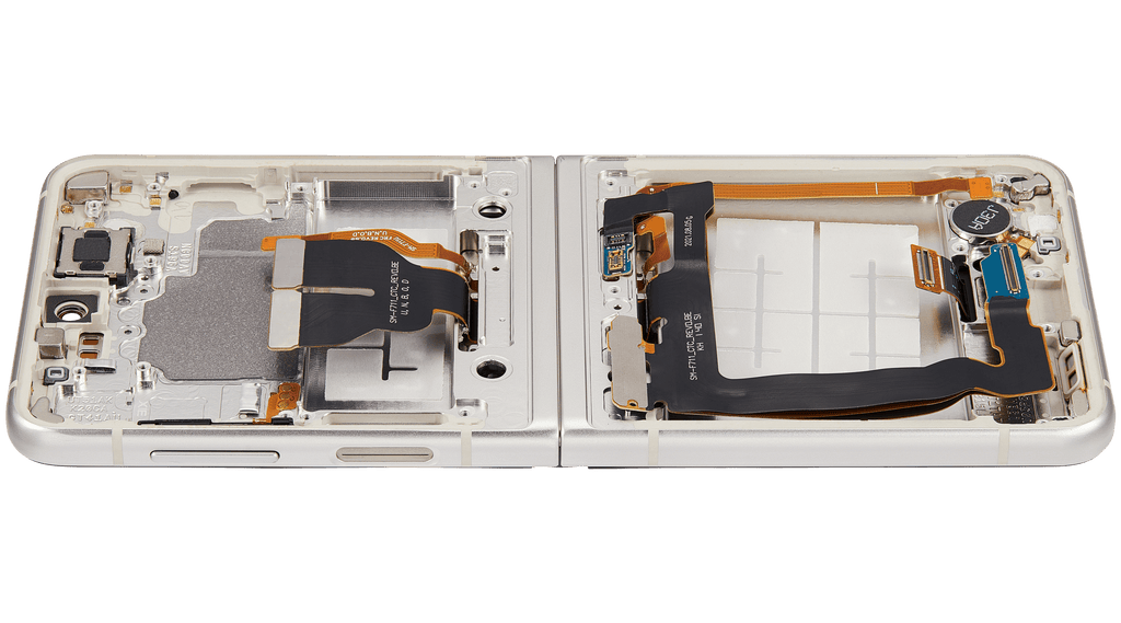 Inner OLED-Display mit Rahmen Compatible für Samsung Galaxy Z Flip 3 5G (F711) (US & International) (Aftermarket Plus) (Cream)