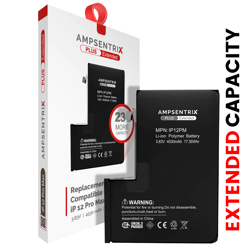 Replacement Battery for iPhone 12 Pro Max (AmpSentrix Plus Extended)