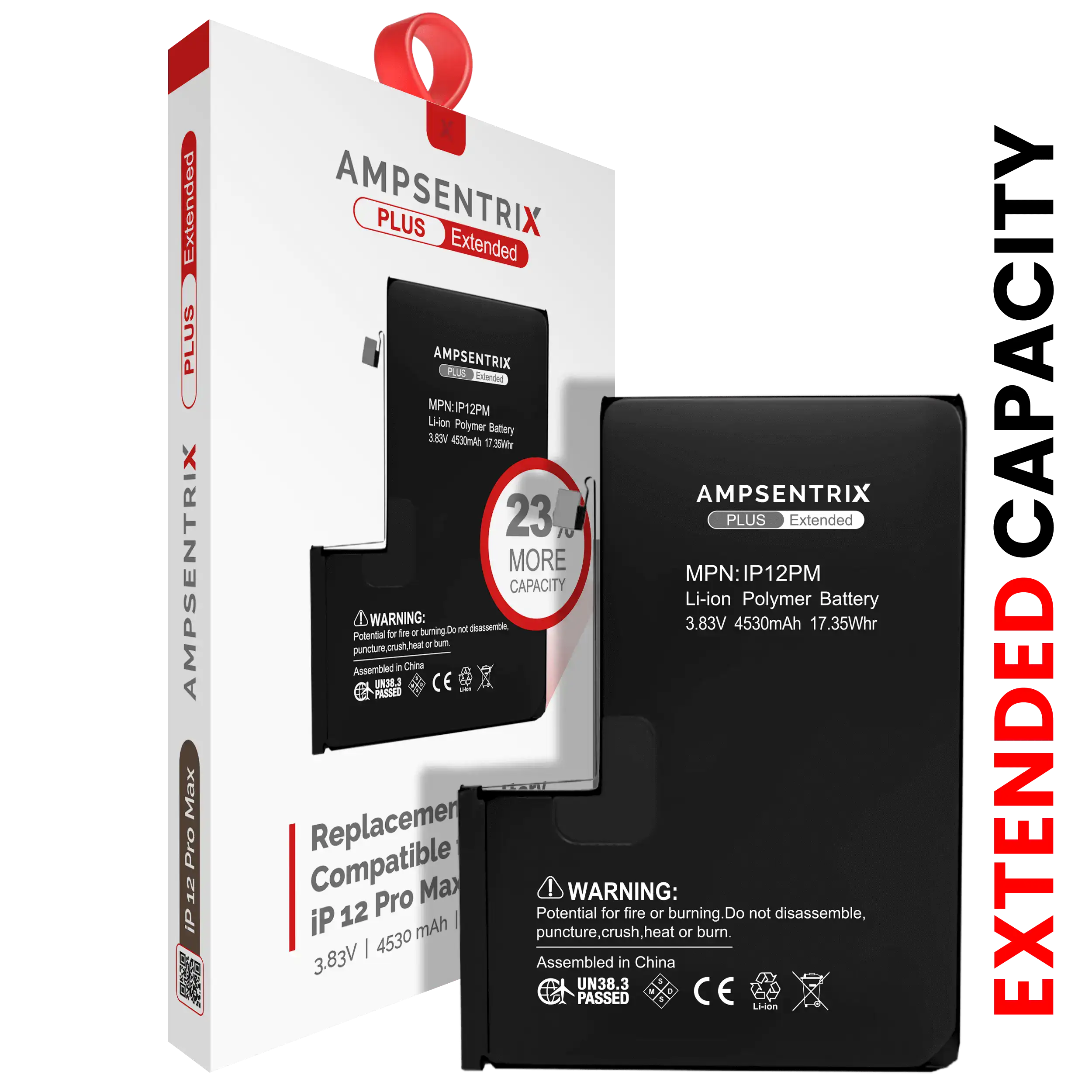Replacement Battery for iPhone 12 Pro Max (AmpSentrix Plus Extended)