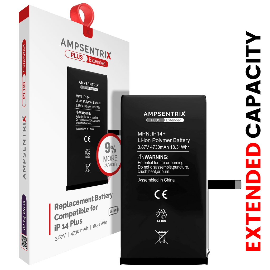 Replacement Battery for iPhone 14 Plus (AmpSentrix Plus Extended)