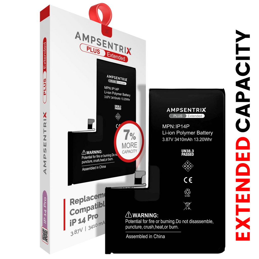 Replacement Battery for iPhone 14 Pro (AmpSentrix Plus Extended)