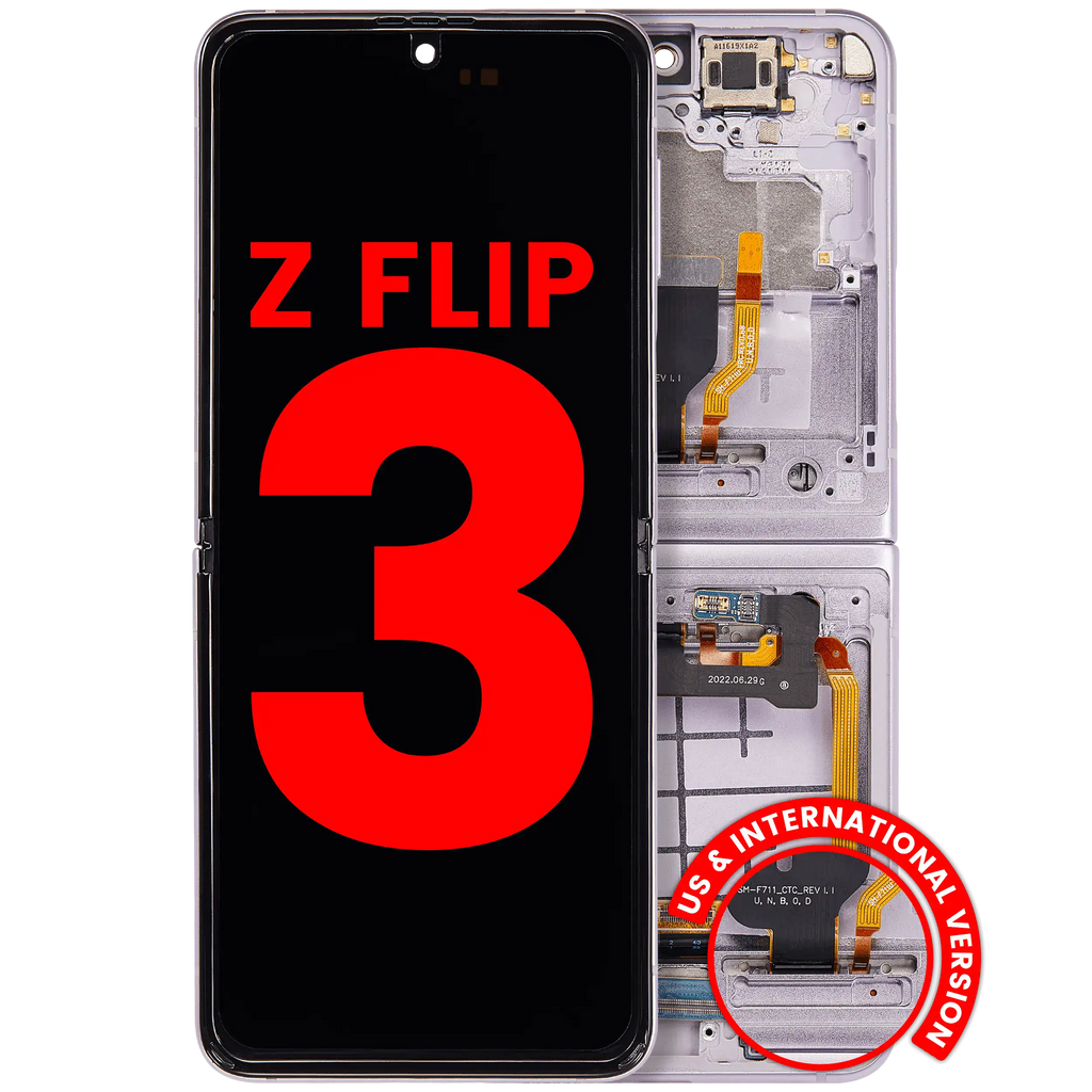 Samsung Galaxy Z Flip 3 5G OLED-Display mit Rahmen - Lavender - Aftermarket Plus