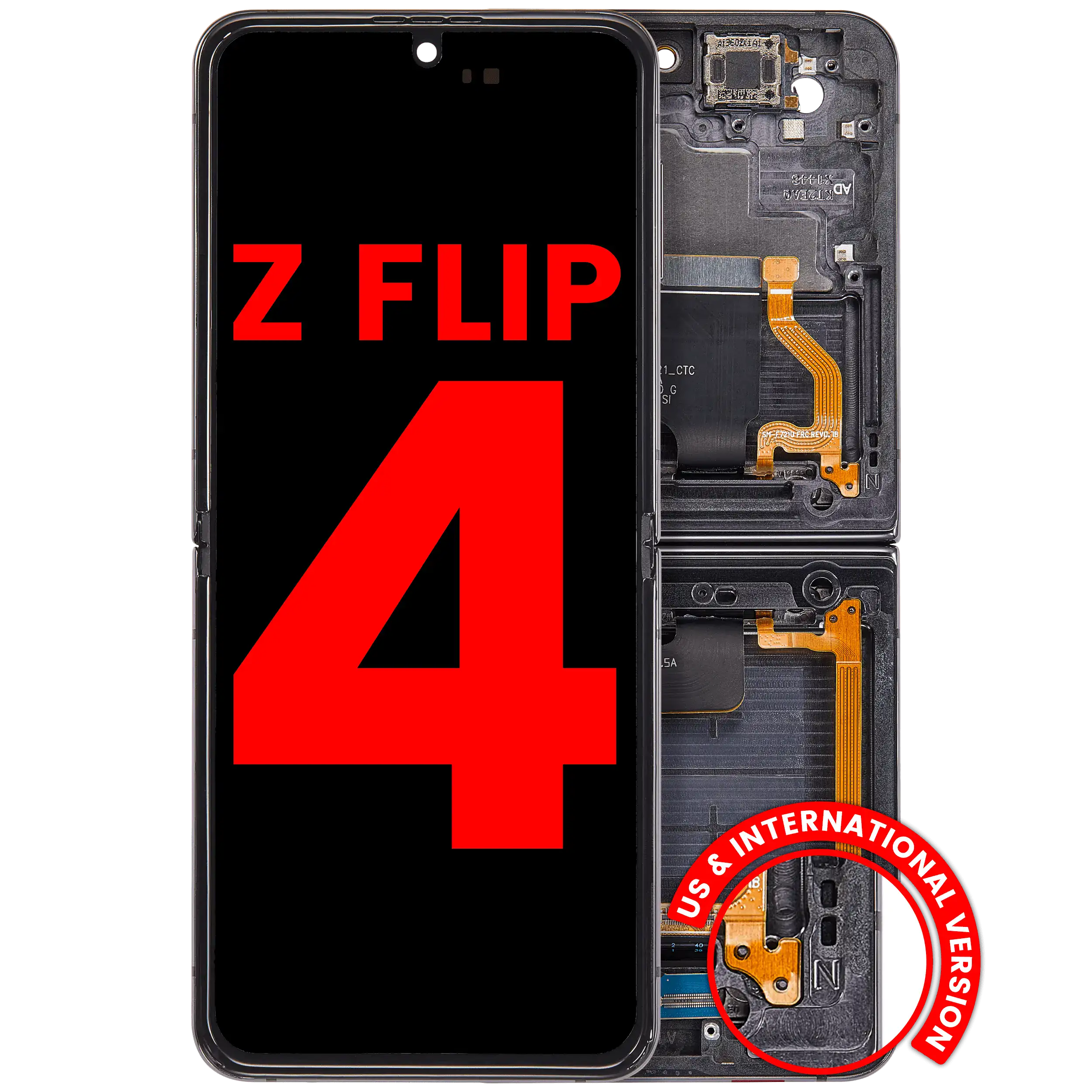 Innen OLED-Display mit Rahmen Samsung Z Flip 4 Graphite Aftermarket Plus
