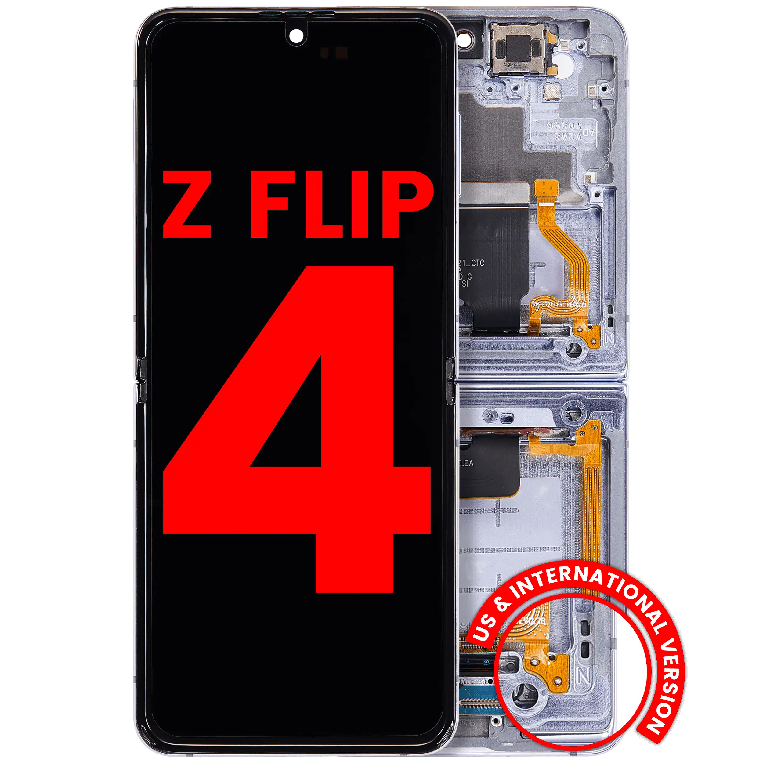 Innere OLED-Display mit Rahmen für Samsung Galaxy Z Flip 4 Blau Aftermarket Plus