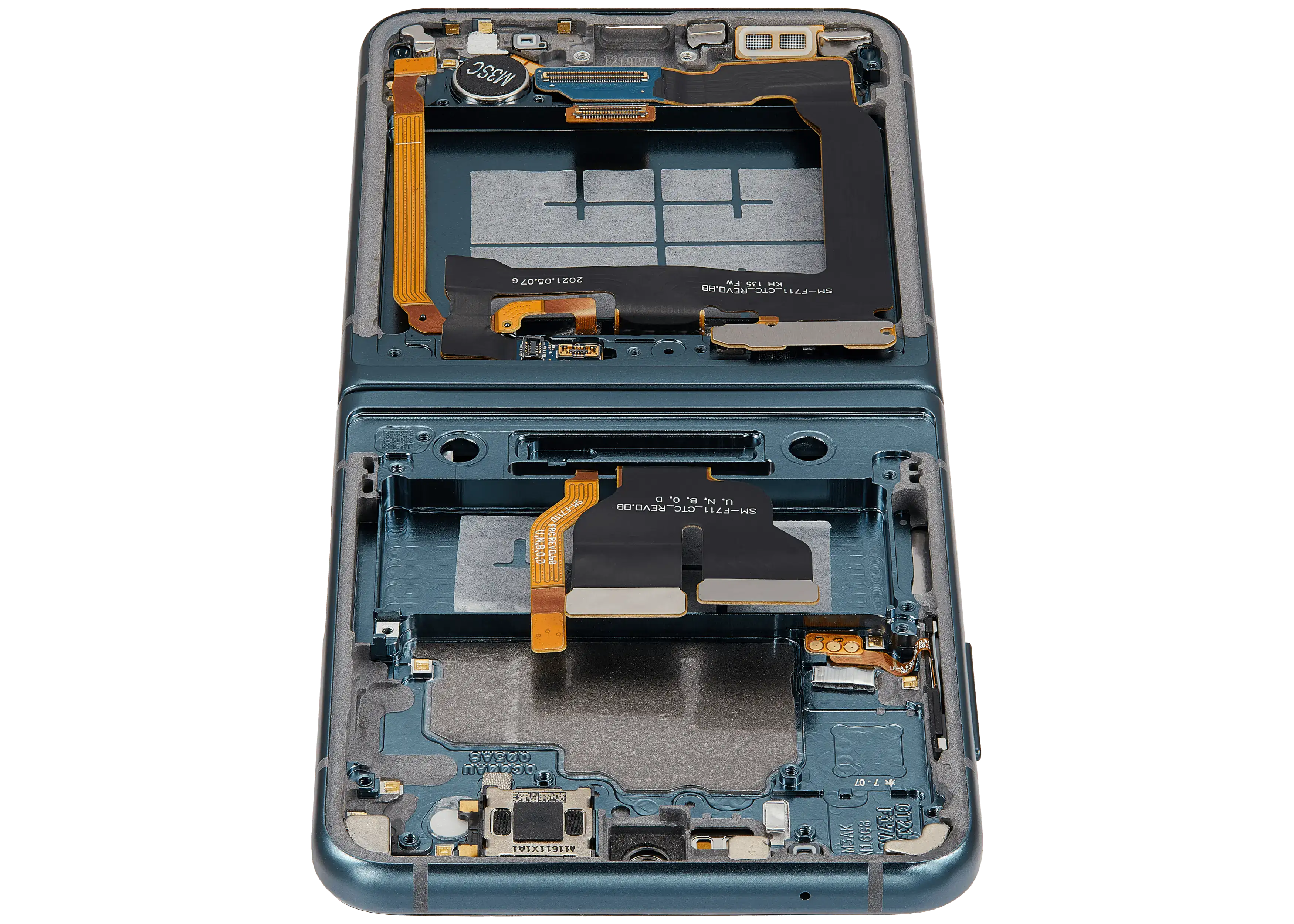 Inner OLED-Display mit Rahmen Compatible für Samsung Galaxy Z Flip 3 5G (F711) (US & International) (Aftermarket Plus) (Grün)