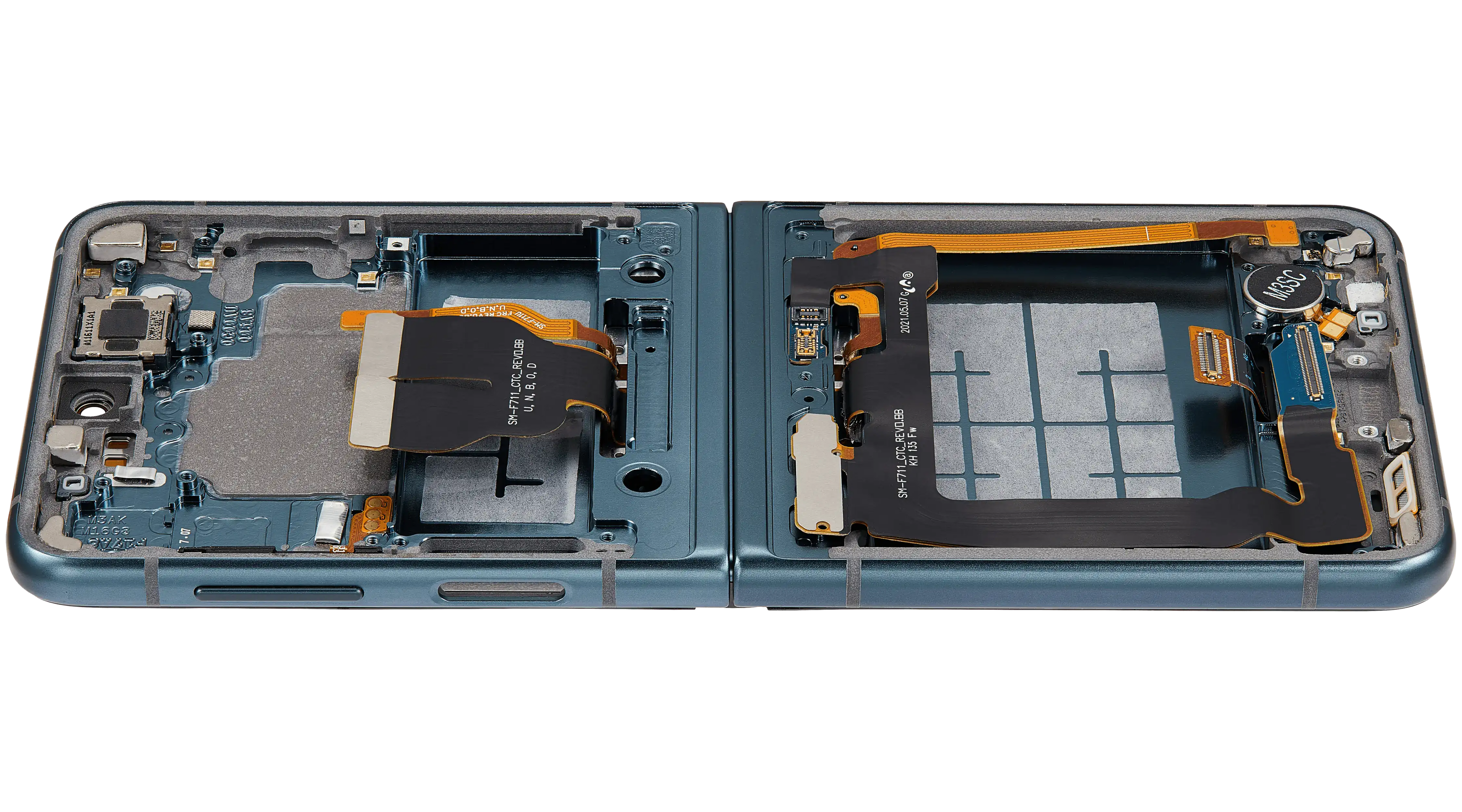 Inner OLED-Display mit Rahmen Compatible für Samsung Galaxy Z Flip 3 5G (F711) (US & International) (Aftermarket Plus) (Grün)