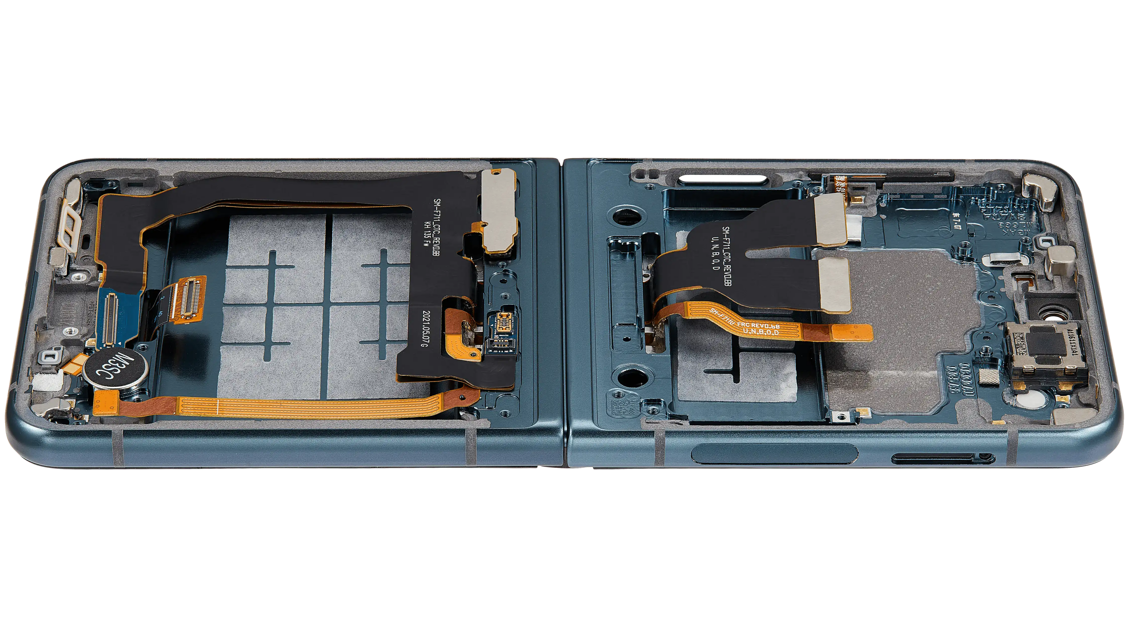 Inner OLED-Display mit Rahmen Compatible für Samsung Galaxy Z Flip 3 5G (F711) (US & International) (Aftermarket Plus) (Grün)