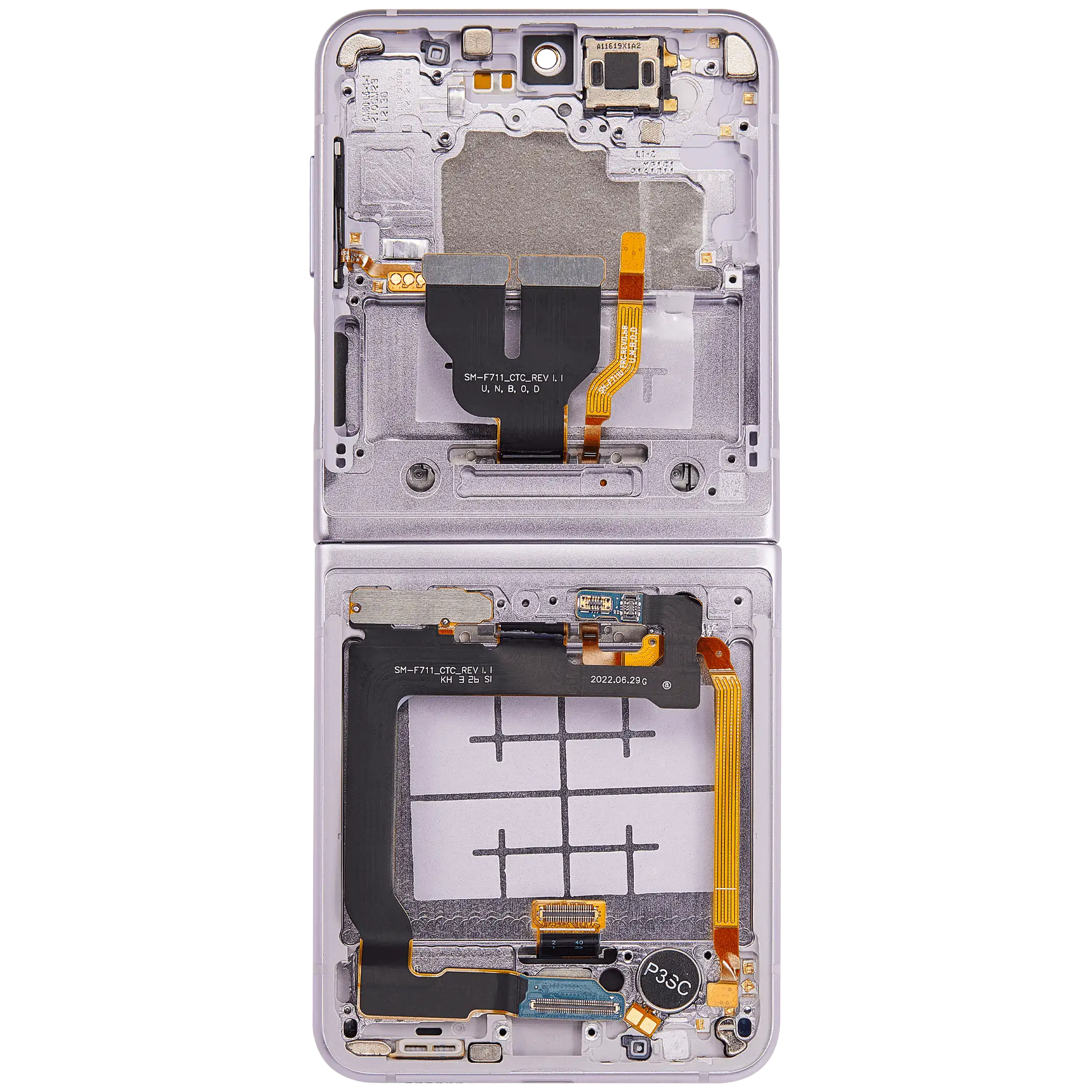 Internal OLED Display with Frame for Samsung Galaxy Z Flip 3 5G (F711) (Aftermarket) (Lavender)