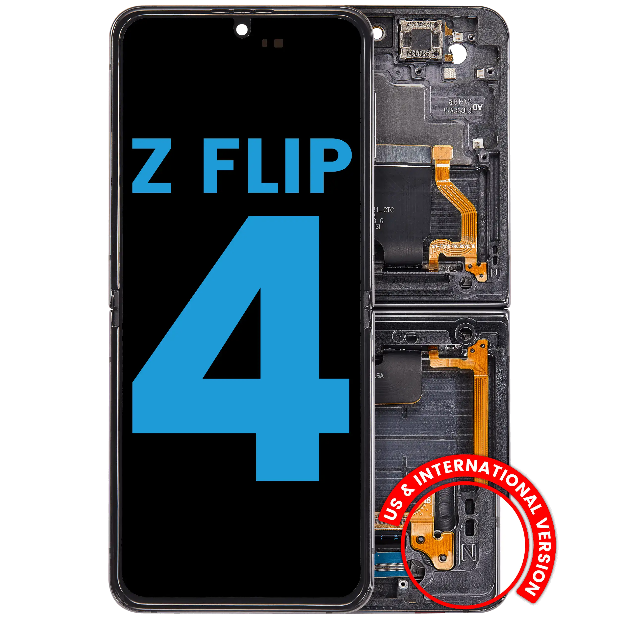 Innen-OLED mit Rahmen für Samsung Galaxy Z Flip 4 Graphite Aftermarket