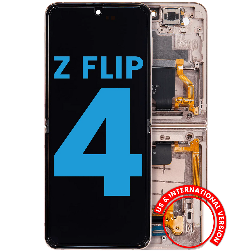 Innen-OLED-Display mit Rahmen für Samsung Galaxy Z Flip 4 Pink Gold