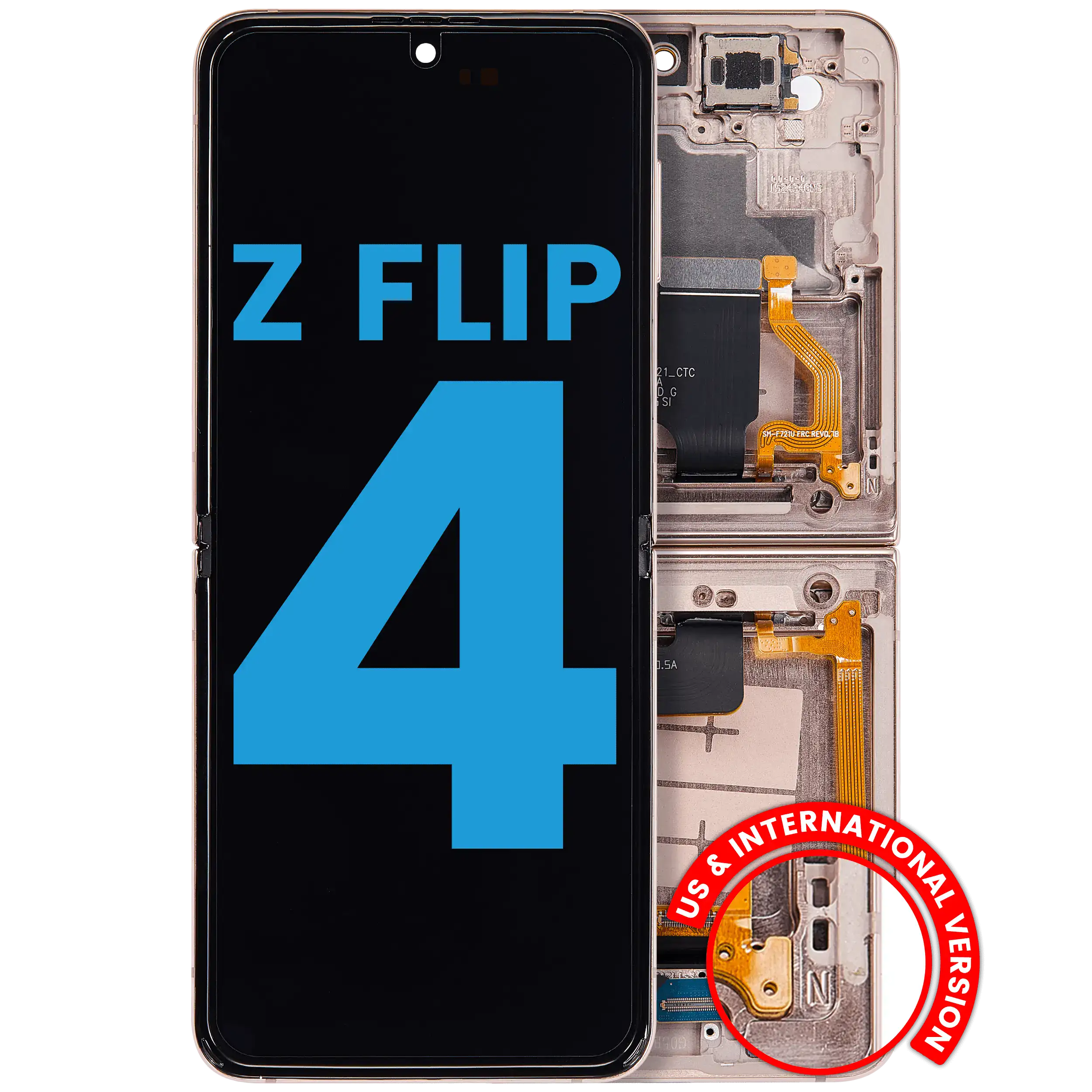 Innen-OLED-Display mit Rahmen für Samsung Galaxy Z Flip 4 Pink Gold