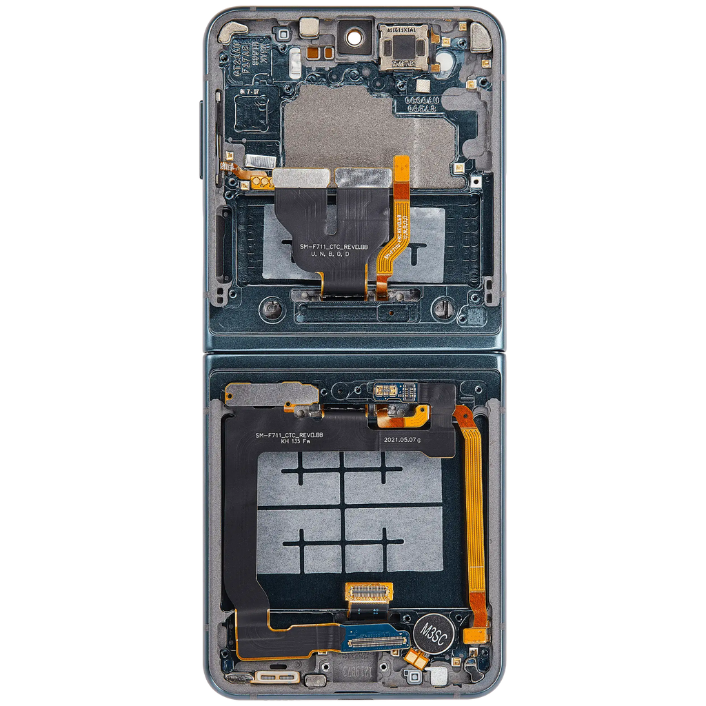Inner OLED-Display mit Rahmen Compatible für Samsung Galaxy Z Flip 3 5G (F711) (US & International) (Aftermarket) (Grün)