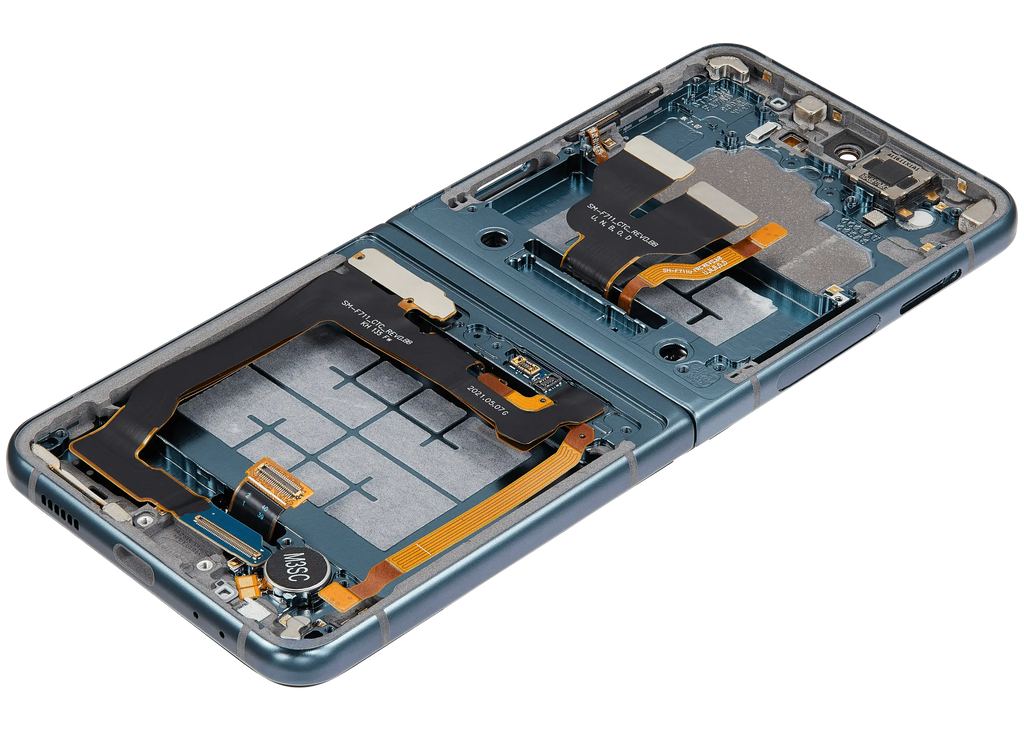 Inner OLED-Display mit Rahmen Compatible für Samsung Galaxy Z Flip 3 5G (F711) (US & International) (Aftermarket) (Grün)